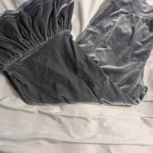 Matilda Jane Velvet Ankle Cropped Pants in Charcoal Gray